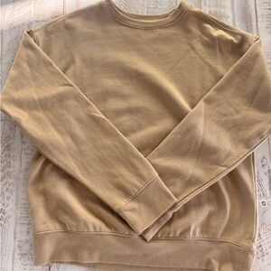 Athletic Crewneck Sweater in Camel Tan